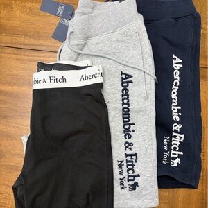 Abercrombie & Fitch Black, Gray, and Navy Sweatshorts